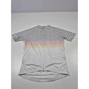 Twin Six Cycling Jersey Mens Large White Full Zip Short Sleeve Made In USA